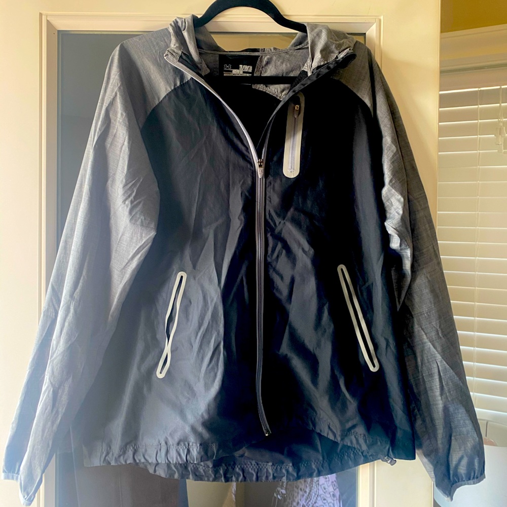 Under armor black and grey zip up